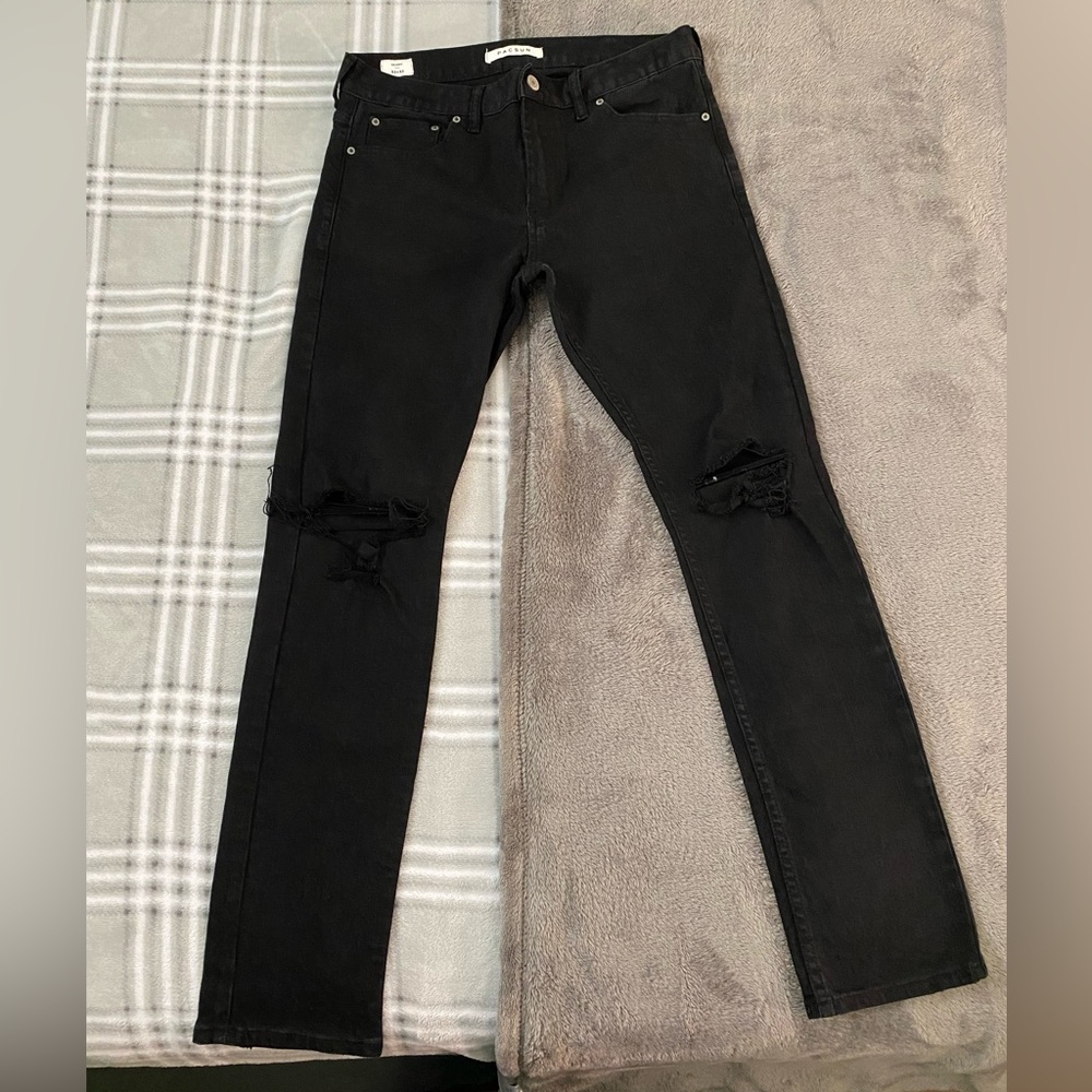 Worn Once Pacsun Mens Black Skinny Jeans Size 32 X 32